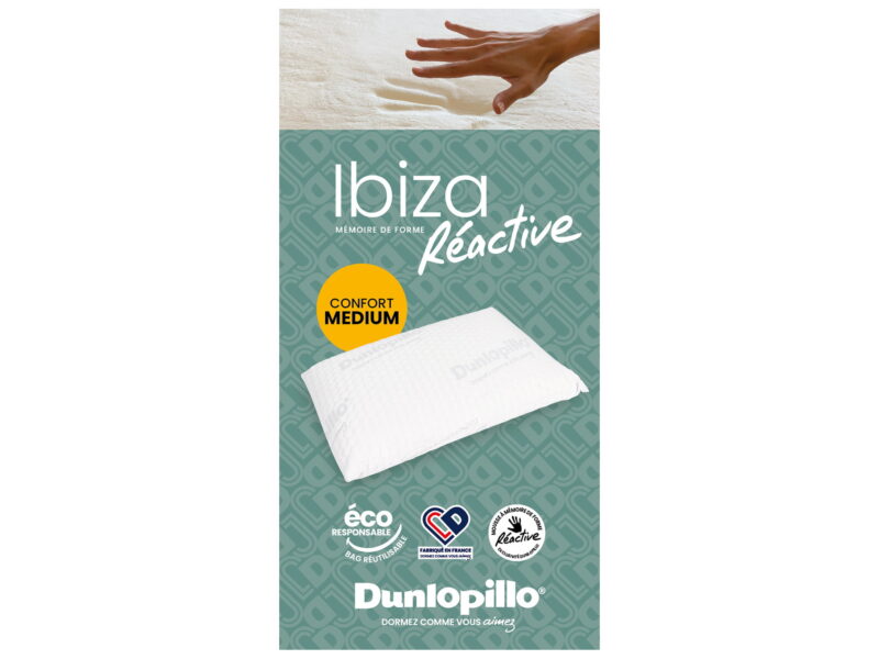 Etiquette Oreiller Dunlopillo Réactive