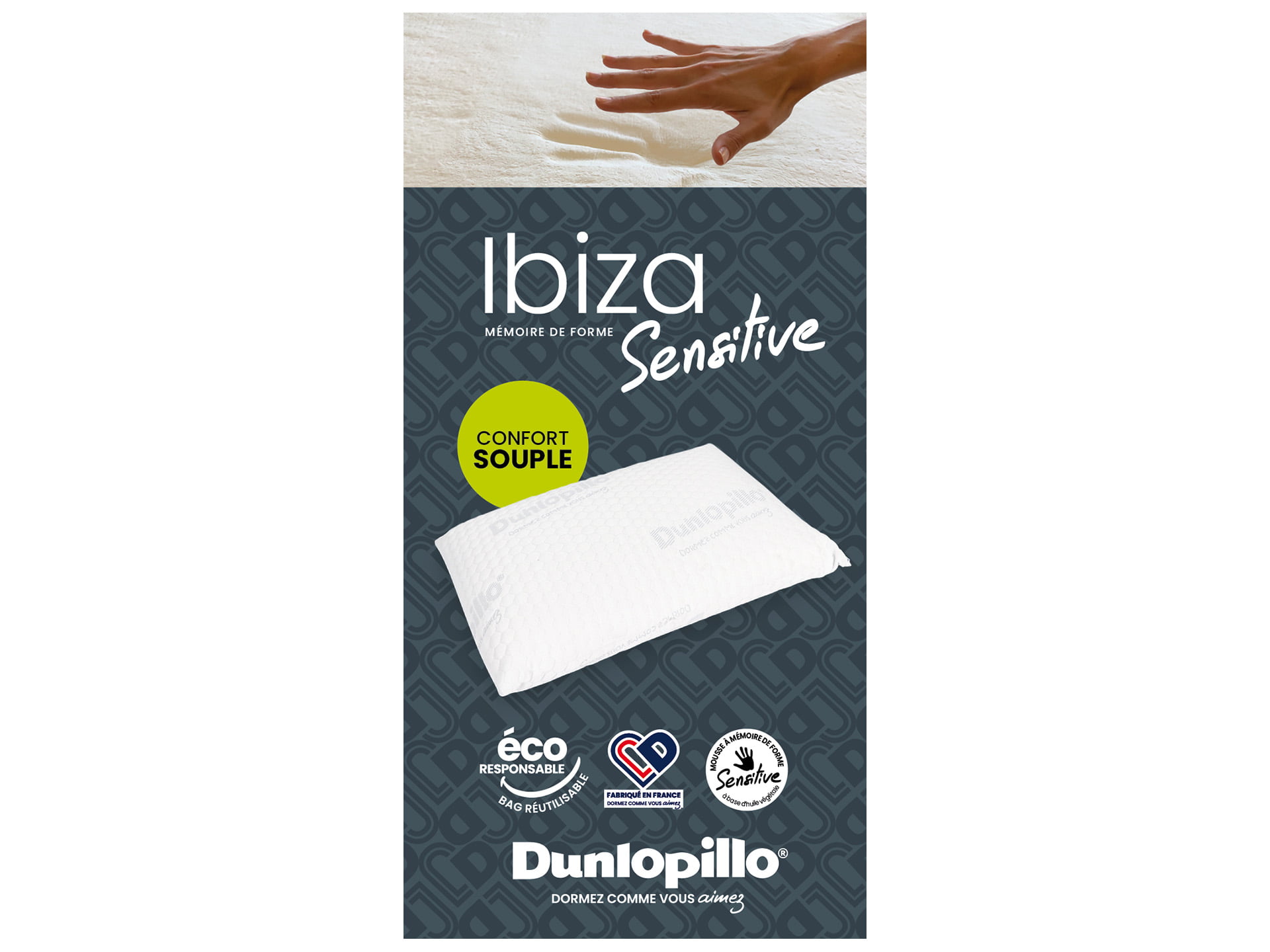 Etiquette Oreiller Dunlopillo Sensitive